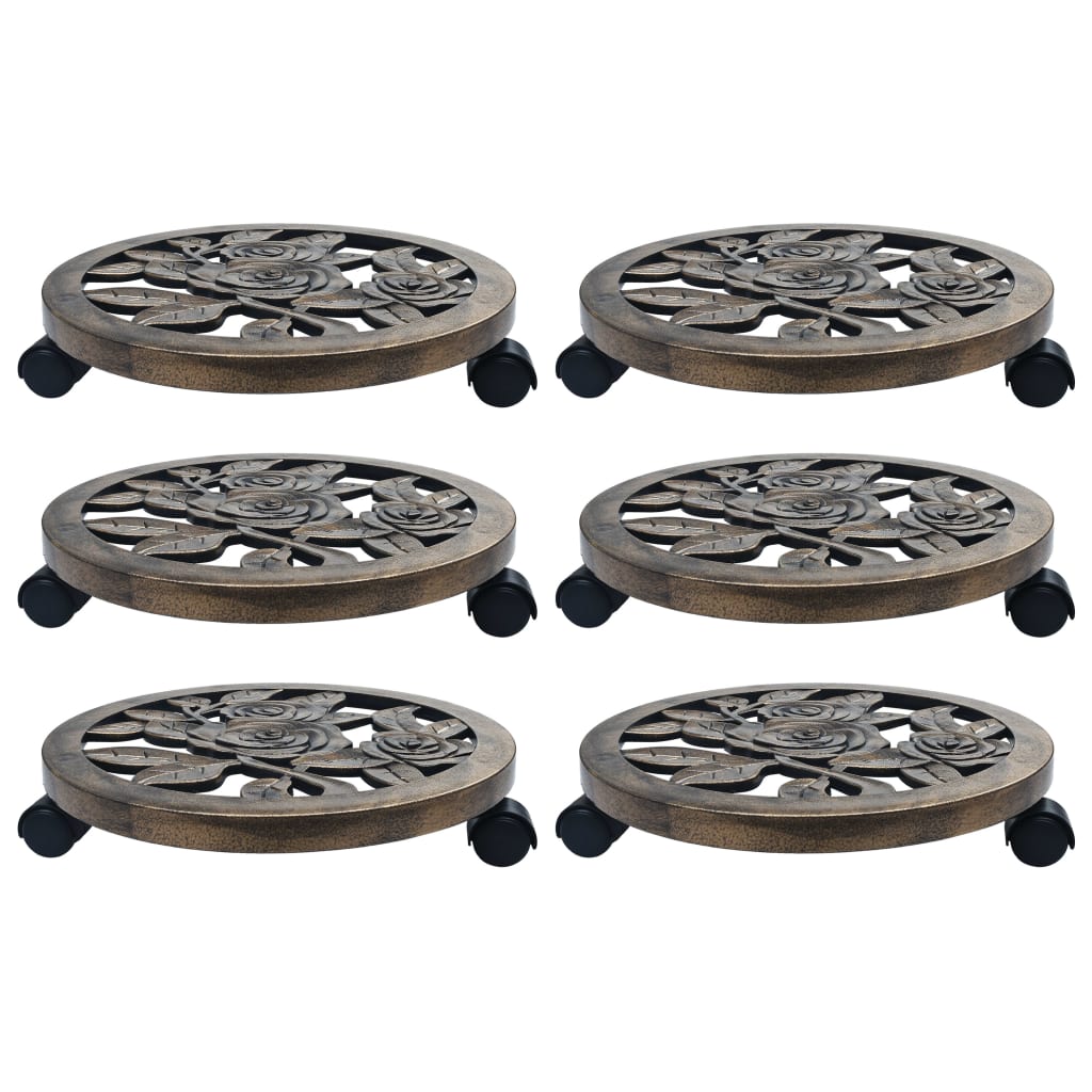 Carrelli Portavasi 6 pz Verdi 38 cm in Plastica